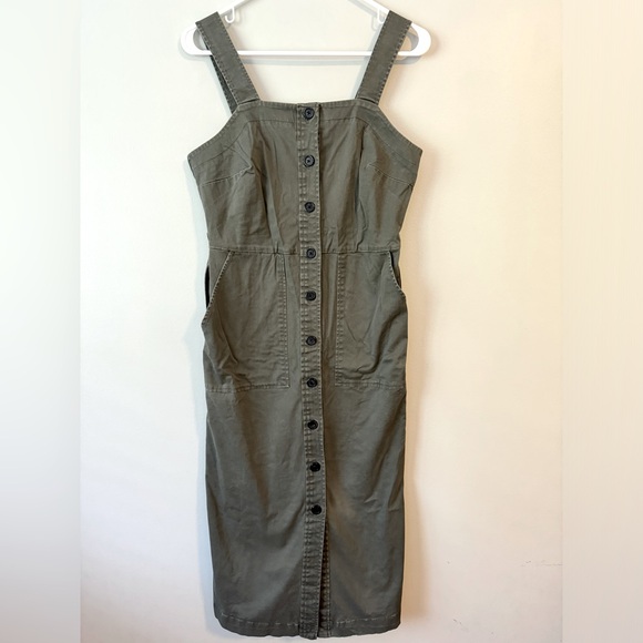 Universal Thread Green Overall Button Down Dress With Pockets Size S - Picture 1 of 4